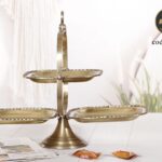 شیرینی خوری 3خانه مربع برنجی